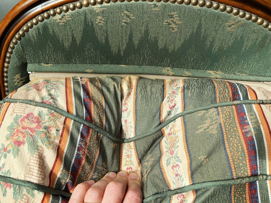 Image 1 of Complete woonkamerset in Louis XV-stijl - 2-zitsbank + 2 Bergère fauteuils - Jacquardstof - uitzonderlijk comfort