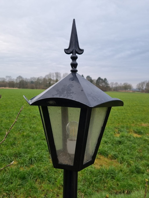 Outdoor Lantern Post Terrace Lamp Pedestal Lamp Wrought Iron French Lily