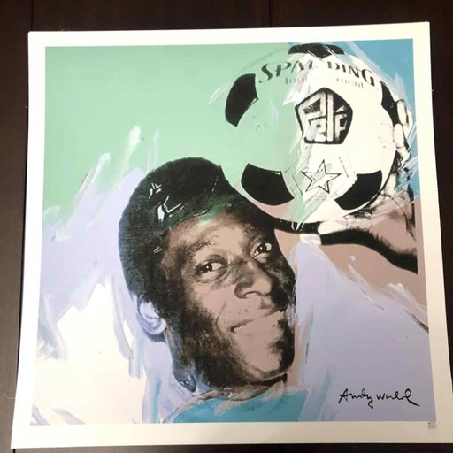 1990s After Andy Warhol "Pele" Lithograph – lithos zeefdrukken, Paper