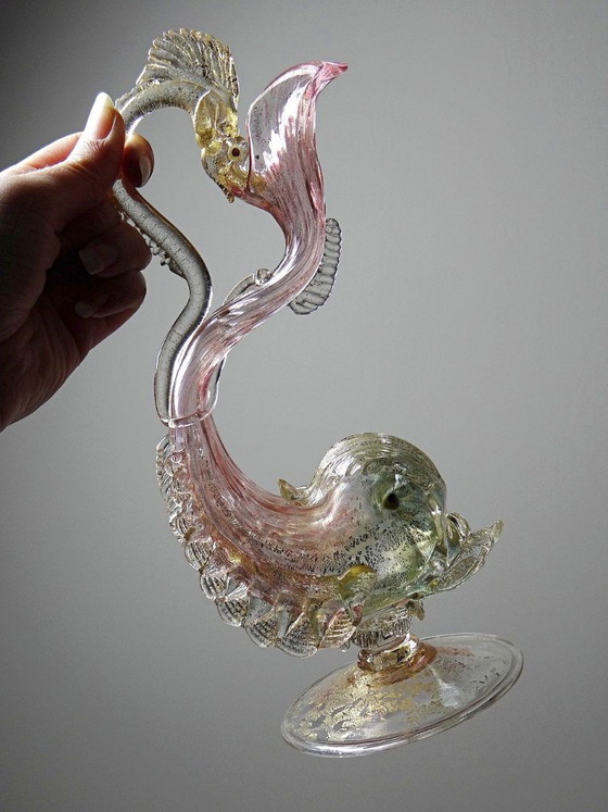 Dolfijn Aiguière van Antonio Salviati in Murano glas, 19e eeuw – Glaskunst (photo 4 of 15)