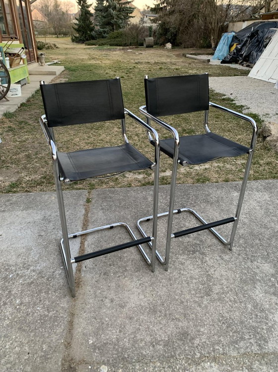 Set di Sgabelli da bar Tubolari Mid-Century – Cromo, Mid Century Modern (photo 5 of 6)