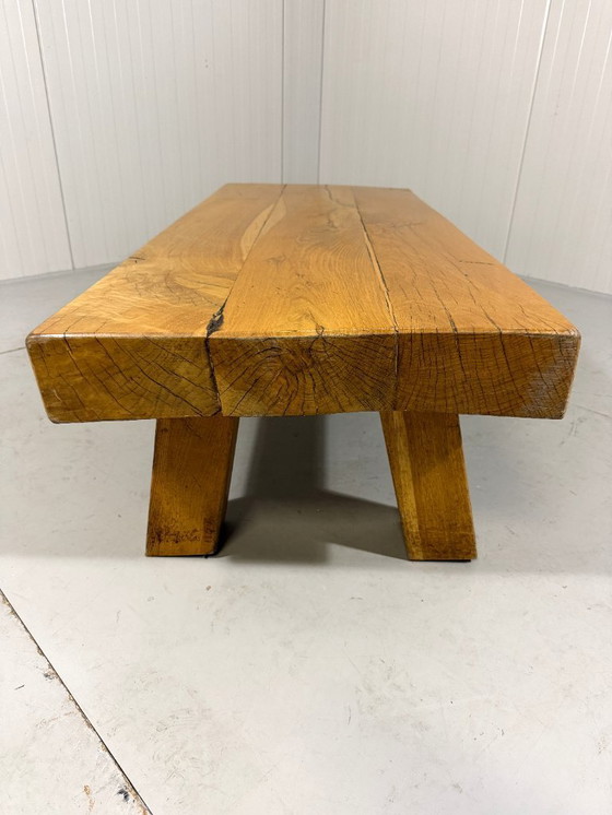 Image 1 of Brutalist robust hardwood coffee table 1960s