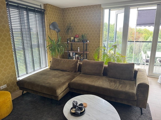 Green Velvet corner sofa - 3 meters wide