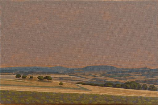 Mosaico di Campi, pezzo unico, dipinto, dipinto a mano, pezzo unico, 30 x 20 cm, pittura acrilica su tela