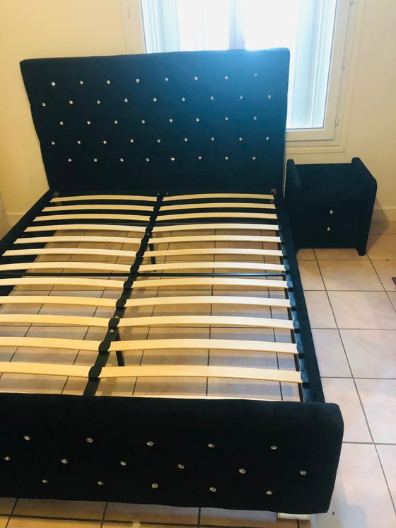 Image 1 of bed with slatted base and mattress