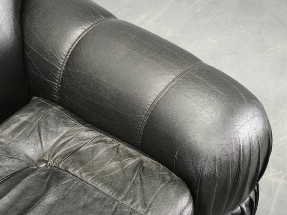 Image 1 of 1970s Italian Two-Seat Sofa by Adriano Piazzesi in Chrome and Leatherette