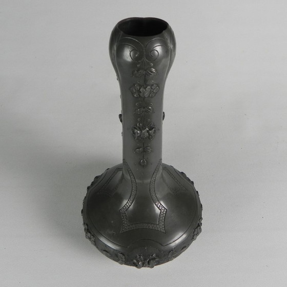Image 1 of Pewter Art Nouveau vase signed Pechez, early 20th century