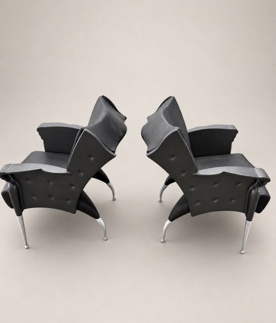Image 1 of 2 Vintage Bořek Šípek Maletak LoungeChairs, Maletti, ca90s