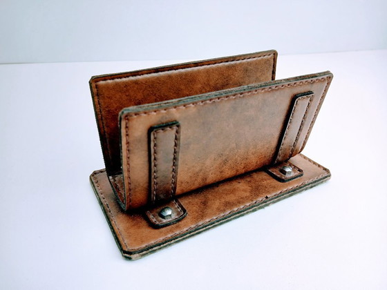 Image 1 of Vintage Leren Brievenhouder Bartelts Rotterdam