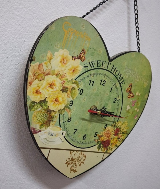 Image 1 of Hartvormige "Sweet Home" wandklok
