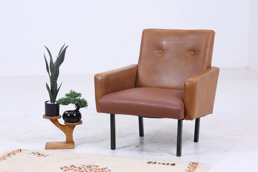 Fauteuil en cuir vintage des années 60 | Mid Century Lounge Chair Fauteuil rétro des années 70 #06-63