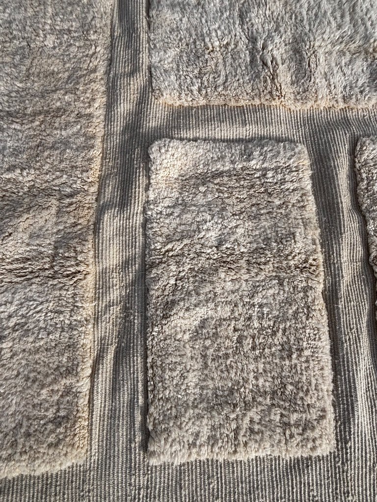 Moroccan Mrirt Wool Rug 200x300 cm – Handmade Ivory Berber Rug