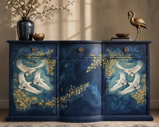 Luxury hand-painted sideboard - Indochine - House of Cranes
