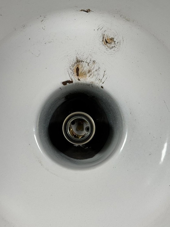 Image 1 of jaren 30 40 plafondlamp industriële lamp emaille loft metaal Bauhaus design