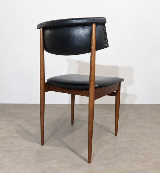 Set of 6 vintage Mid-Century chairs – 1960s – Dining chairs, Skai, Wood (photo 8 of 9)