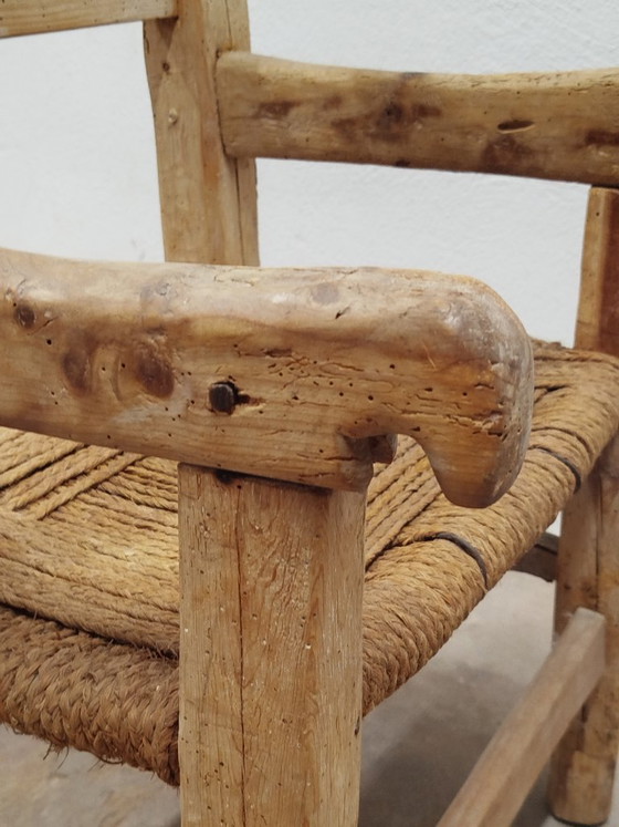 Sedia/Chauffeuse antica per caminetto (1875-1880 circa) – Arte popolare primitiva / Wabi-Sabi (photo 6 of 17)