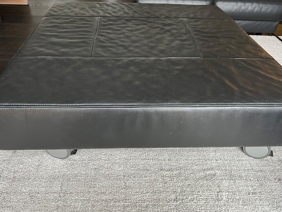 Image 1 of 2 black leather seats brand Jori, Linea JR-8700 and Ottoman