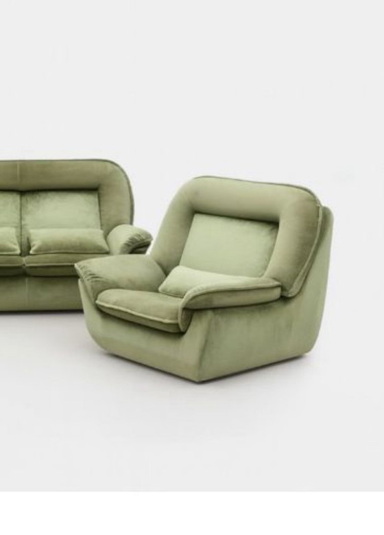 Image 1 of Retro bank & fauteuils- sofa set Nordika jaren 70 vintage design groen