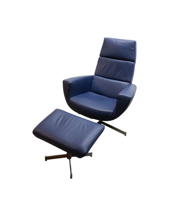 Image 1 of Leren relax fauteuil met voetenbank