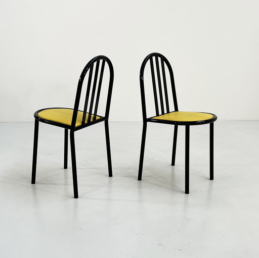 Ensemble de 4 chaises No.222 en tissu jaune par Robert Mallet-Stevens pour Pallucco Italia, 1980