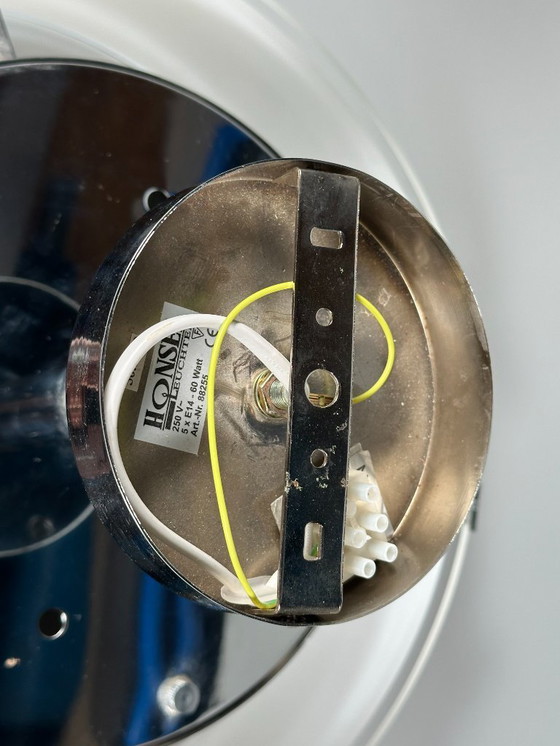 Image 1 of Plafondlamp uit de jaren 70/80 van Honsel Leuchten Duitsland, glas, chroom, Space Age