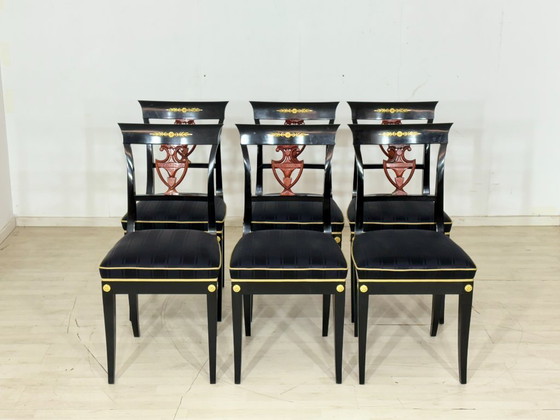 Image 1 of Set of 6 Biedermeier style chairs / vintage dining chairs / kitchen chairs