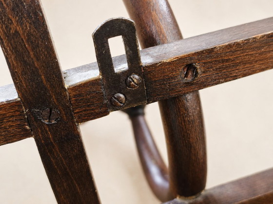 Image 1 of Appendiabiti da parete Thonet Vienna originale primi ’900, legno curvato Art Nouveau, targhetta distributore Torino
