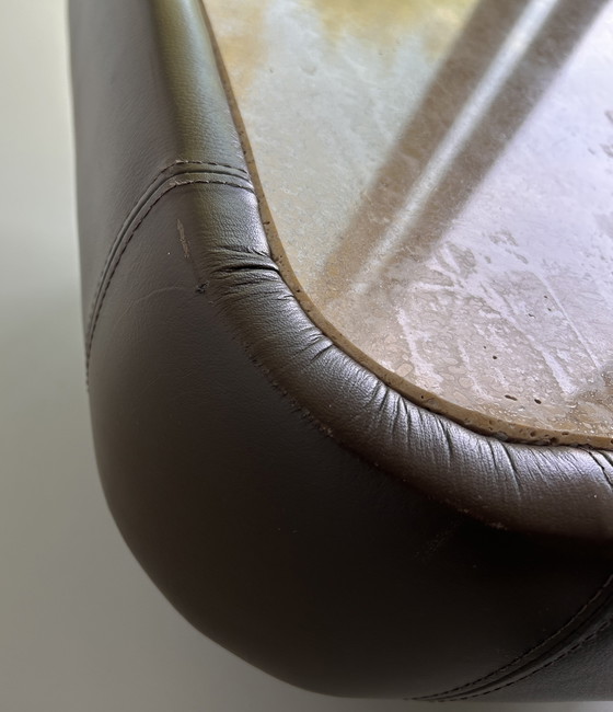 Image 1 of Travertine leather coffee table