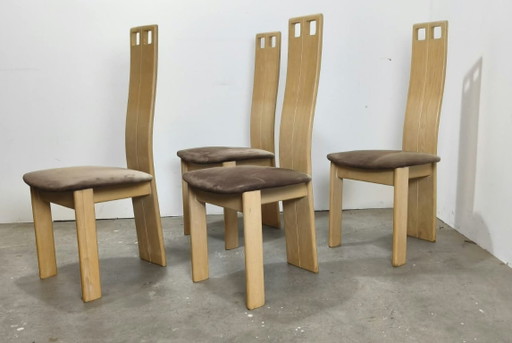 Ensemble de chaises de salle à manger design postmoderne – eetkamerstoelen, Wood