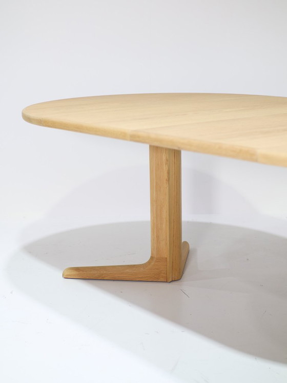 Image 1 of Extendable round dining table oak Skovby Danish vintage