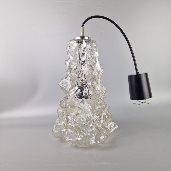 Image 1 of Vintage Peill & Putzler "Alaska" Pendant Lamp - Sculptural Glass - 1970s - 35 cm high.