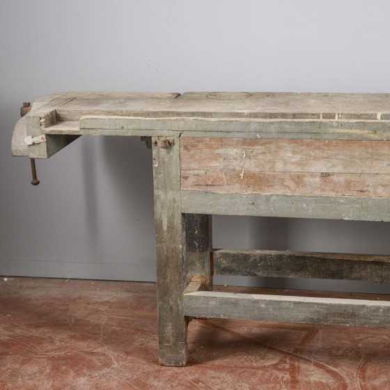 Industrial workbench with double vise, 20th Century Italian – Desk, Rustic (photo 7 of 16)