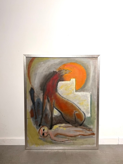Expressionistische figurative Malerei von Gezel – schilderijen tekeningen, Wood