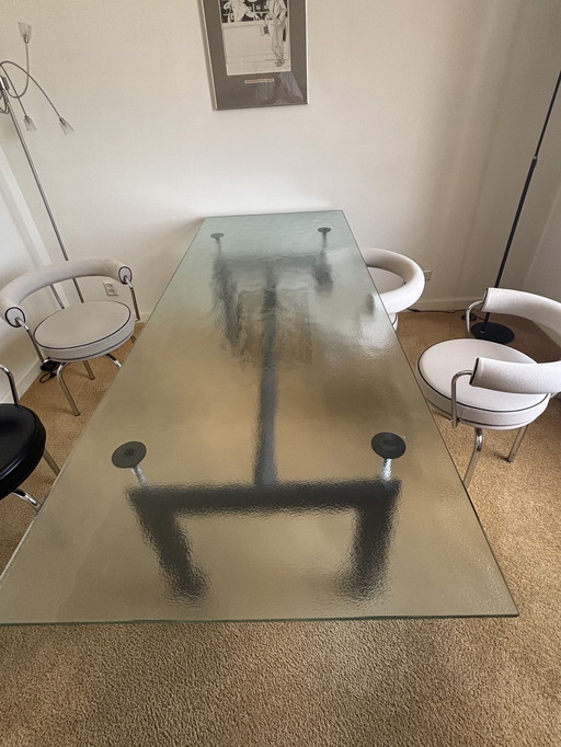 LC 6 corbusier glazen eettafel