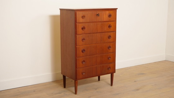 Image 1 of Vintage ladekast  | 6 lades | Deens design | 111 cm