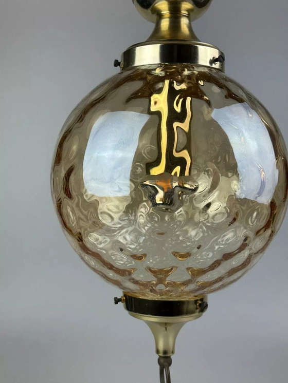 Image 1 of 60er 70er Jahre Deckenlampe Hängelampe von Glashütte Limburg Germany Space Age