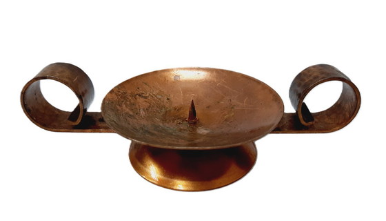 Image 1 of candelabro de cobre martillado antiguo