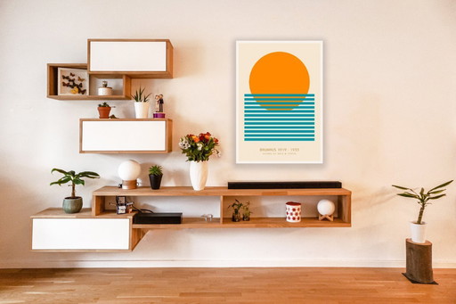 Bauhaus - Coucher de Soleil 1924 - Art Minimaliste - Affiche 70 x 100 cm