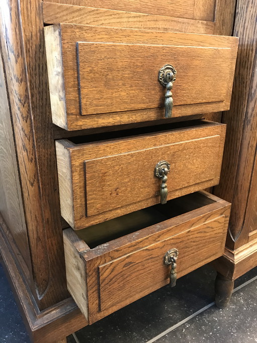 Antique Art Nouveau sideboard in oak