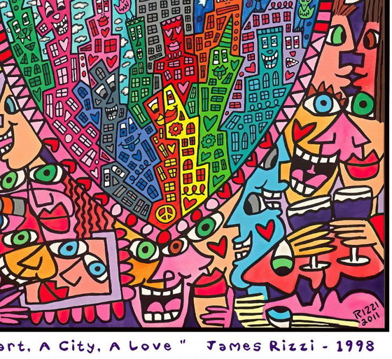 Image 1 of A Heart, A City, A Love - James Rizzi 1998 - Affiche 70 X 100 cm