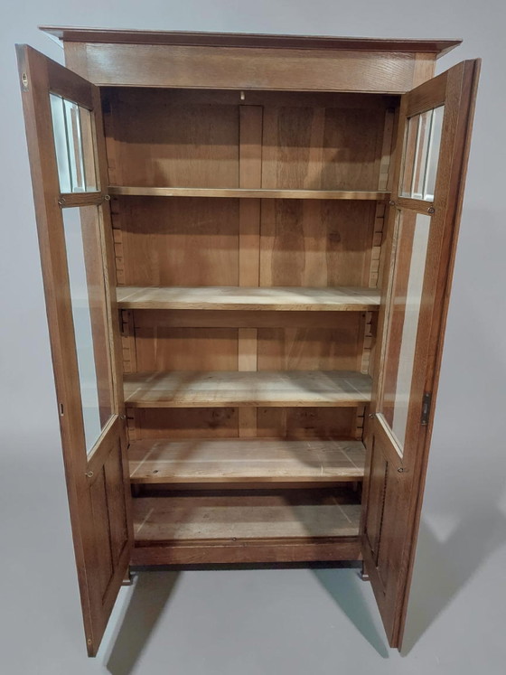 Armario antiguo, librería escolar de Ámsterdam, estilo Art Déco. – Wood, Glass (photo 7 of 11)