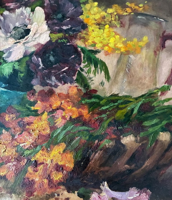 Natura morta olio su tela Scuola Francese – Dipinti e disegni, Legno (photo 2 of 11)