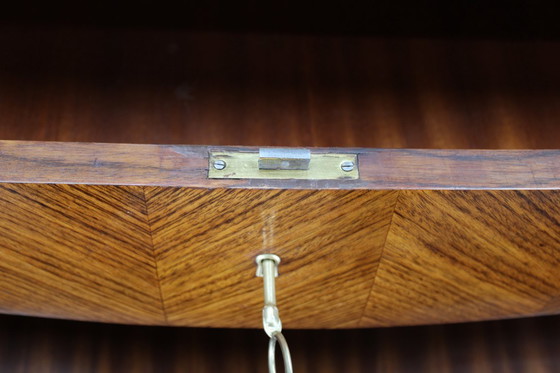 Image 1 of Buffet italien organique des années 1950 avec plateau en verre et 4 tiroirs