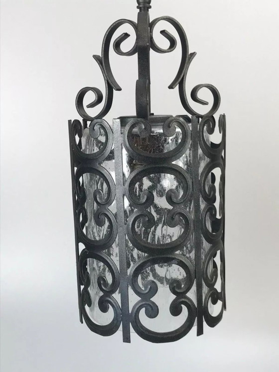 Image 1 of Lampada da soffitto anni '60 e '70 in metallo e vetro, design spaziale