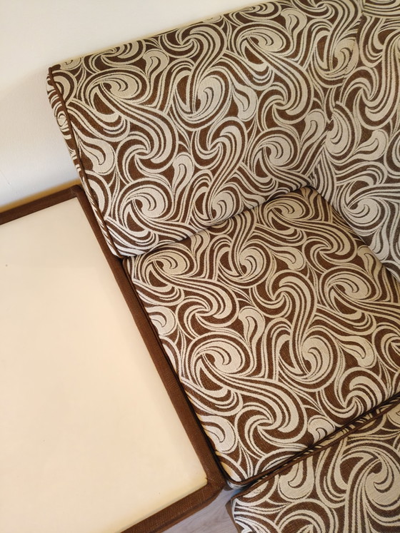 Image 1 of Vintage 70's space age design element sofa brown/cream