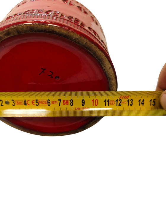 Image 1 of Bitossi Rimini Rosso Vase 1960er | Aldo Londi Italian Mid-Century Ceramic Red Glazed Design