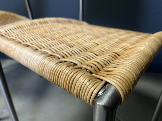 Image 1 of Sedie da pranzo vintage italiane in vimini e cromo, anni '80