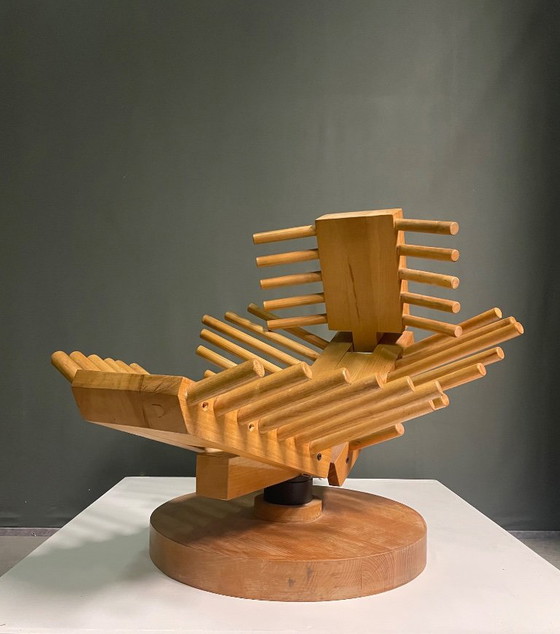 O.F. BLAHA 'KOALA' LOUNGE CHAIR, NETHERLANDS 1960S, Swivel chairs, Wood, Metal, Brown, Design (photo 3 of 8)