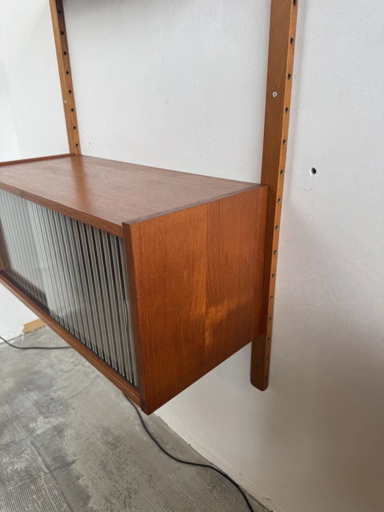 Image 1 of Vintage Modular Wall Unit – Danish Design in Teak with Brass Details