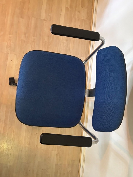 Chaise de Machine à Écrire/Chaise de Bureau Vintage Gispen G12 2740 – Chaises de bureau, rvs, Textile (photo 7 of 11)